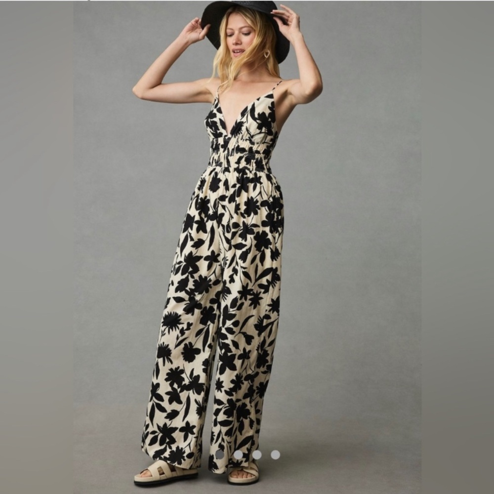 Anthropologie Moon River V-Neck Printed Jump Suit - NWOT